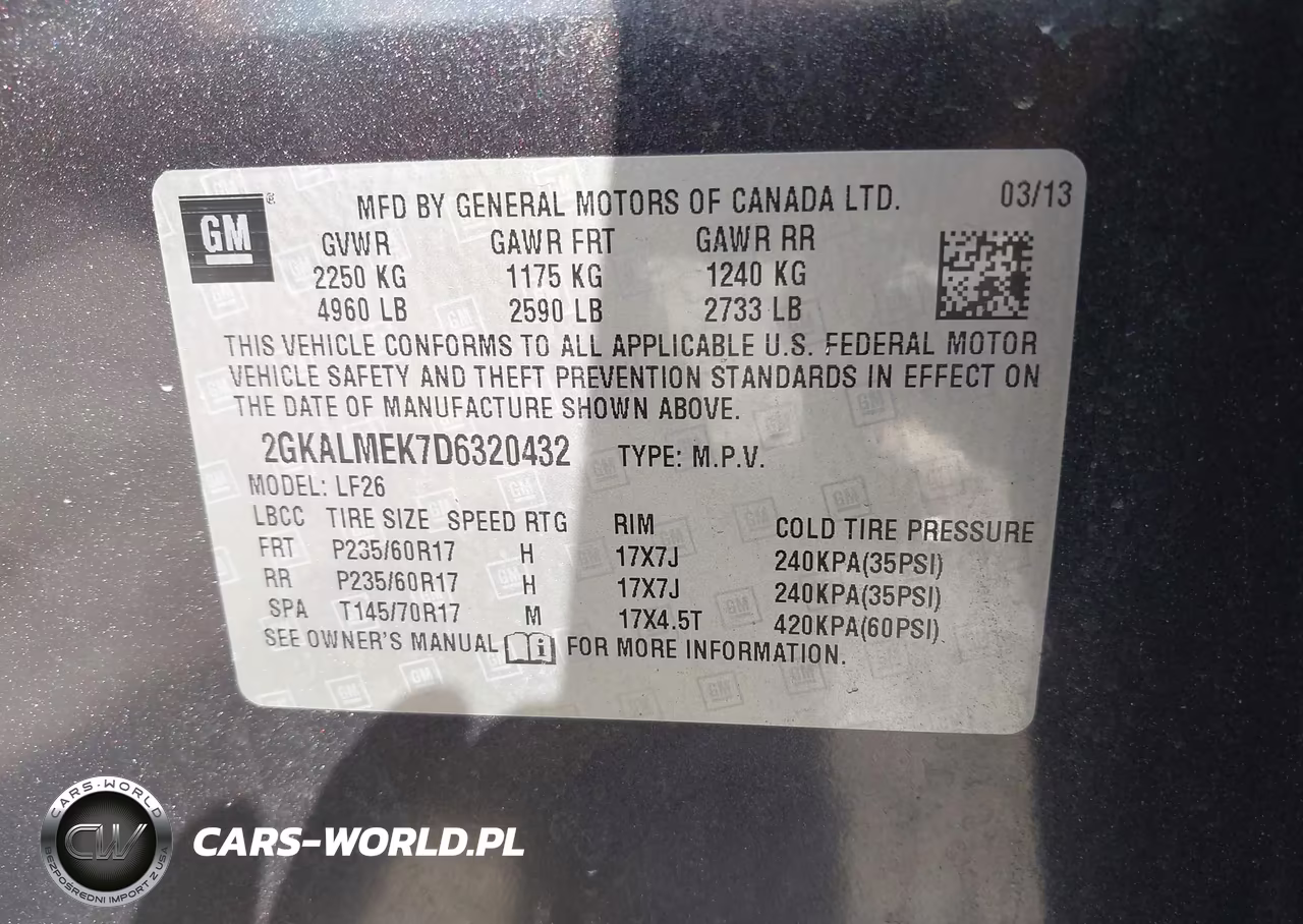 2013 GMC Terrain Sle-1 VIN:2GKALMEK7D6320432 - 9