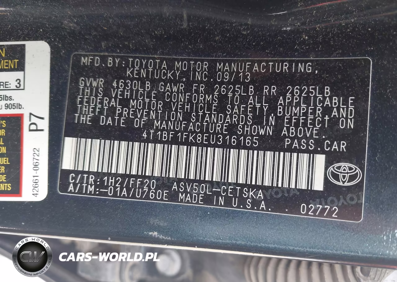 2014 Toyota Camry Se VIN:4T1BF1FK8EU316165 - 9
