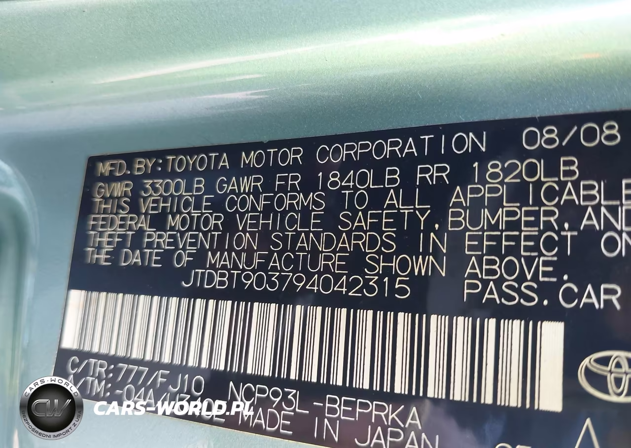 2009 Toyota Yaris VIN:JTDBT903794042315 - 9