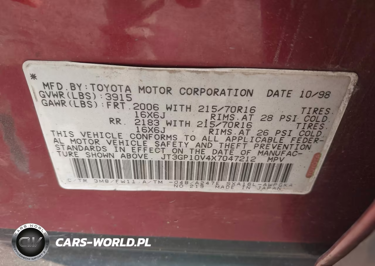 1999 Toyota Rav4 VIN:JT3GP10V4X7047212 - 9