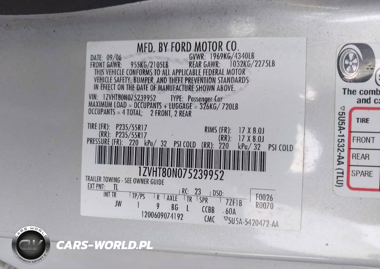 2007 Ford Mustang V6 Deluxe-V6 Premium VIN:1ZVHT80N075239952 - 9
