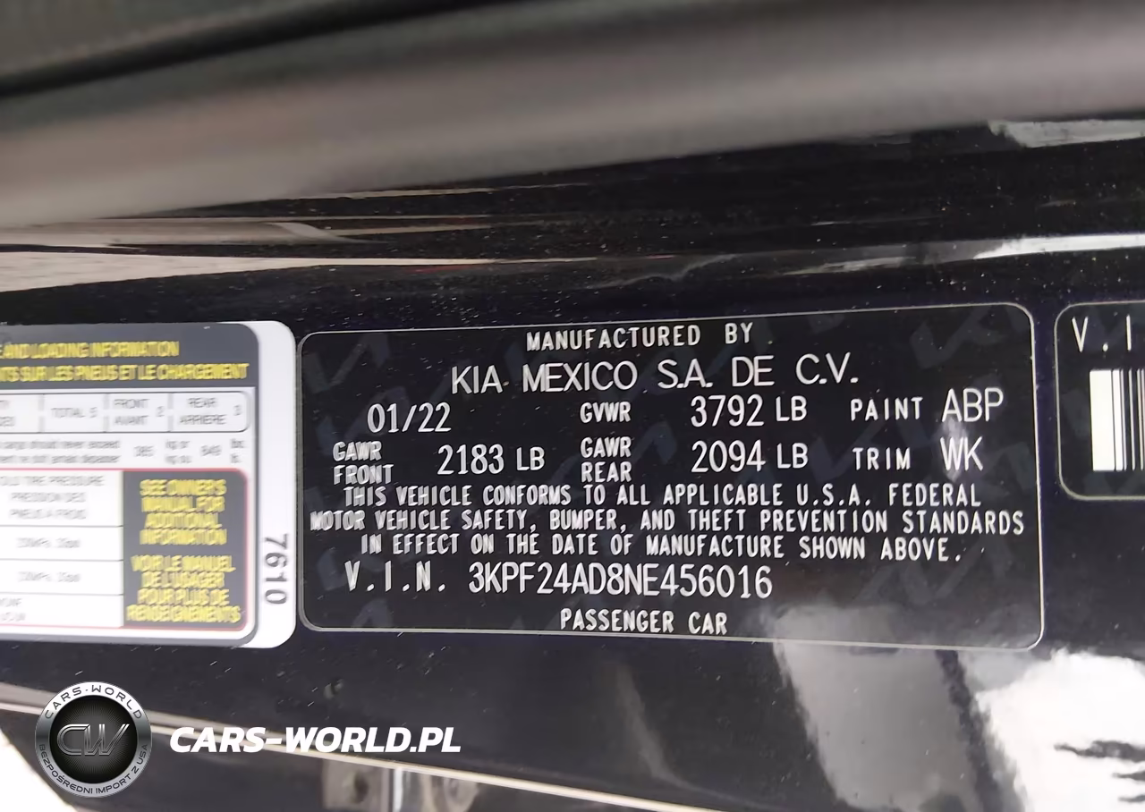 2022 Kia Forte Lxs VIN:3KPF24AD8NE456016 - 9