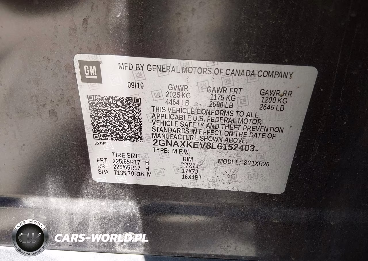 2020 Chevrolet Equinox Fwd Lt 1.5L Turbo VIN:2GNAXKEV8L6152403 - 9
