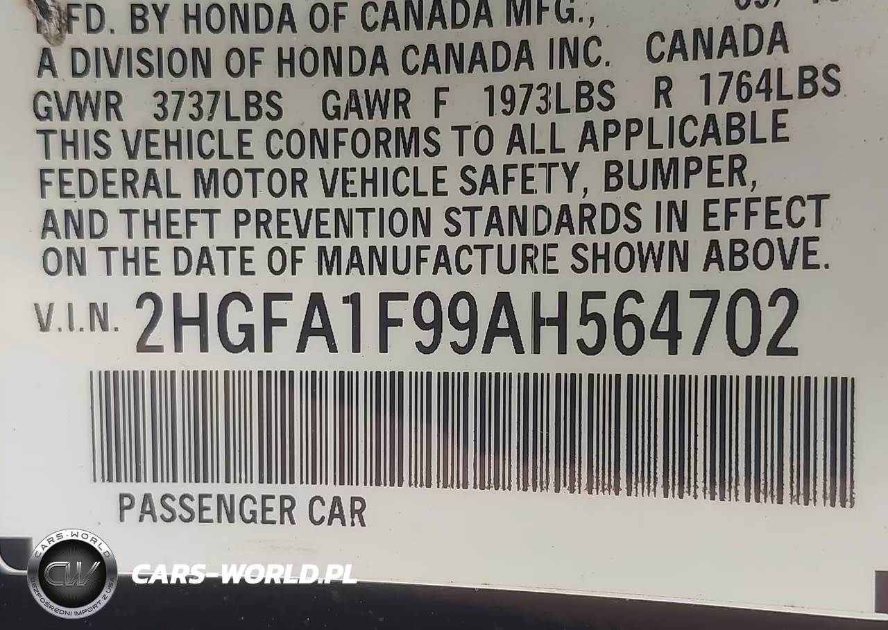 2010 Honda Civic Ex-L VIN:2HGFA1F99AH564702 - 9