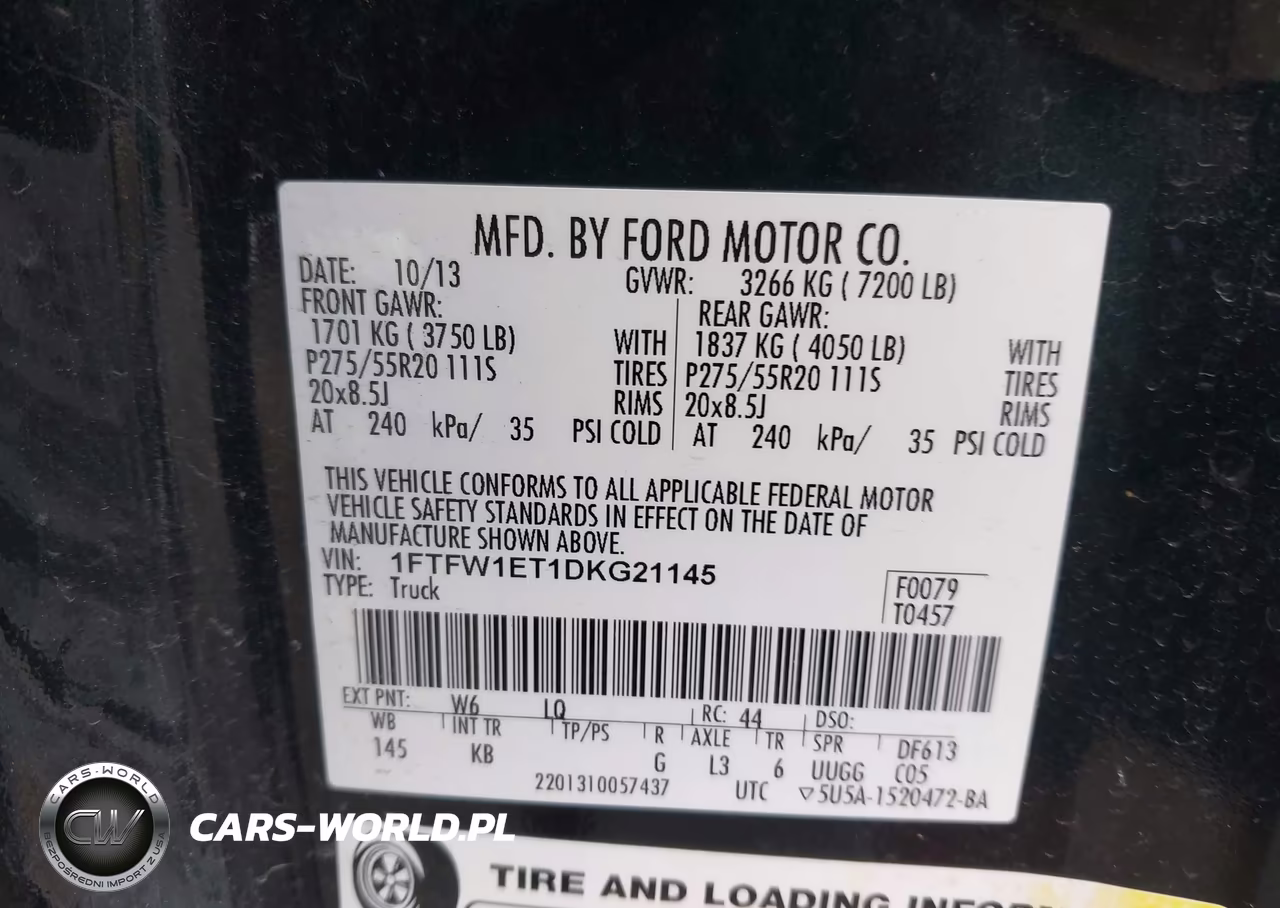 2013 Ford F-150 King Ranch VIN:1FTFW1ET1DKG21145 - 9