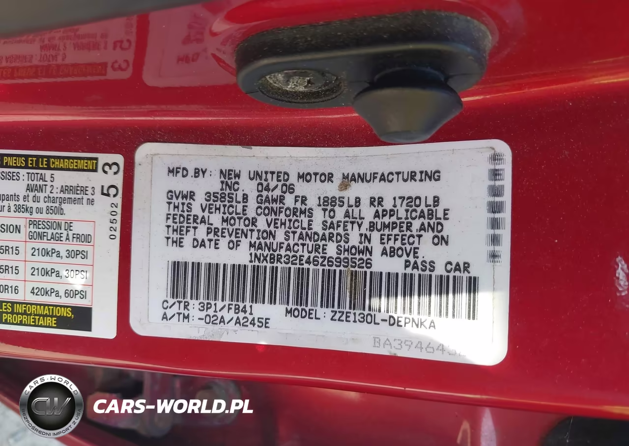 2006 Toyota Corolla Le VIN:1NXBR32E46Z699526 - 9