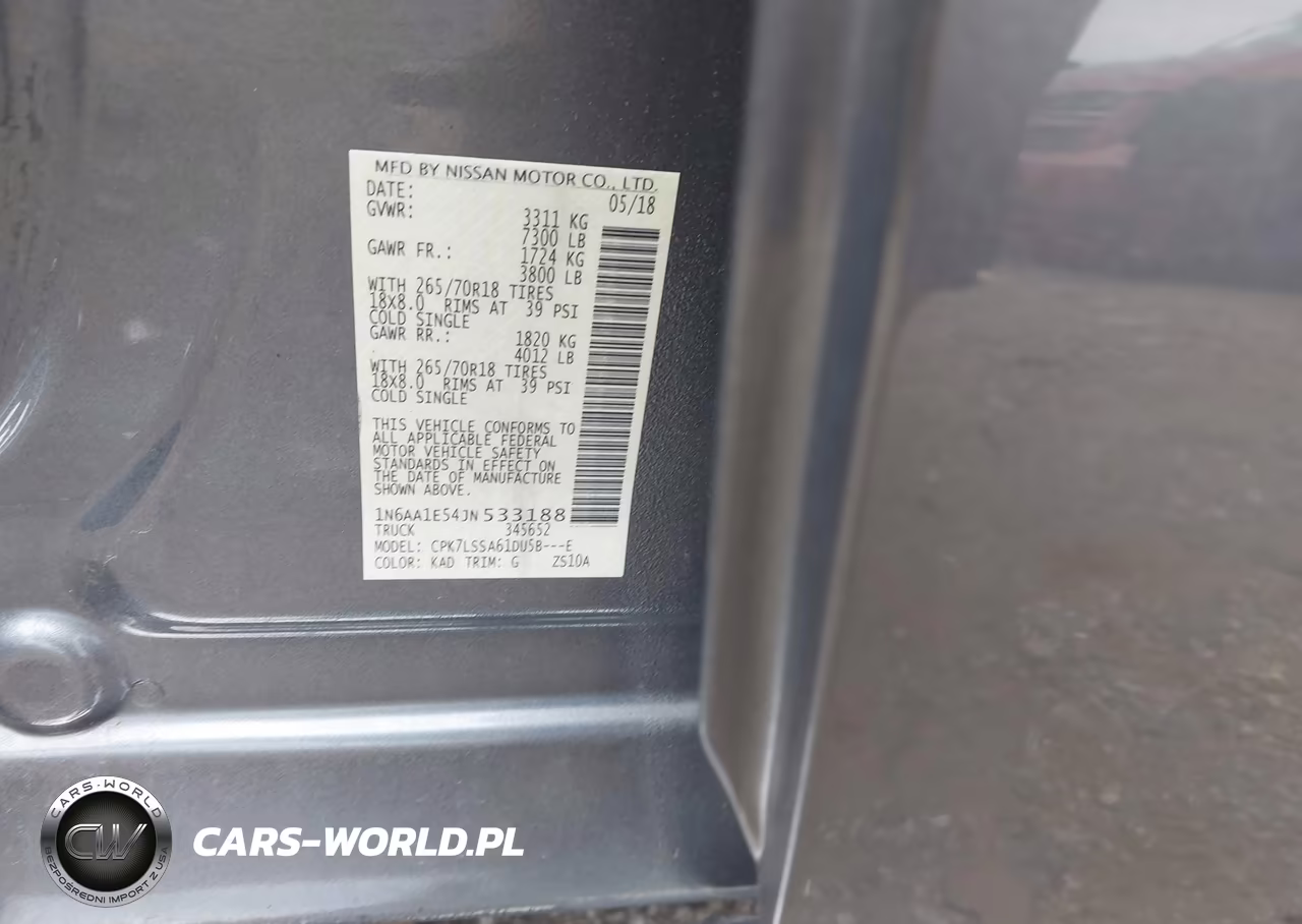 2018 Nissan Titan Sv VIN:1N6AA1E54JN533188 - 9