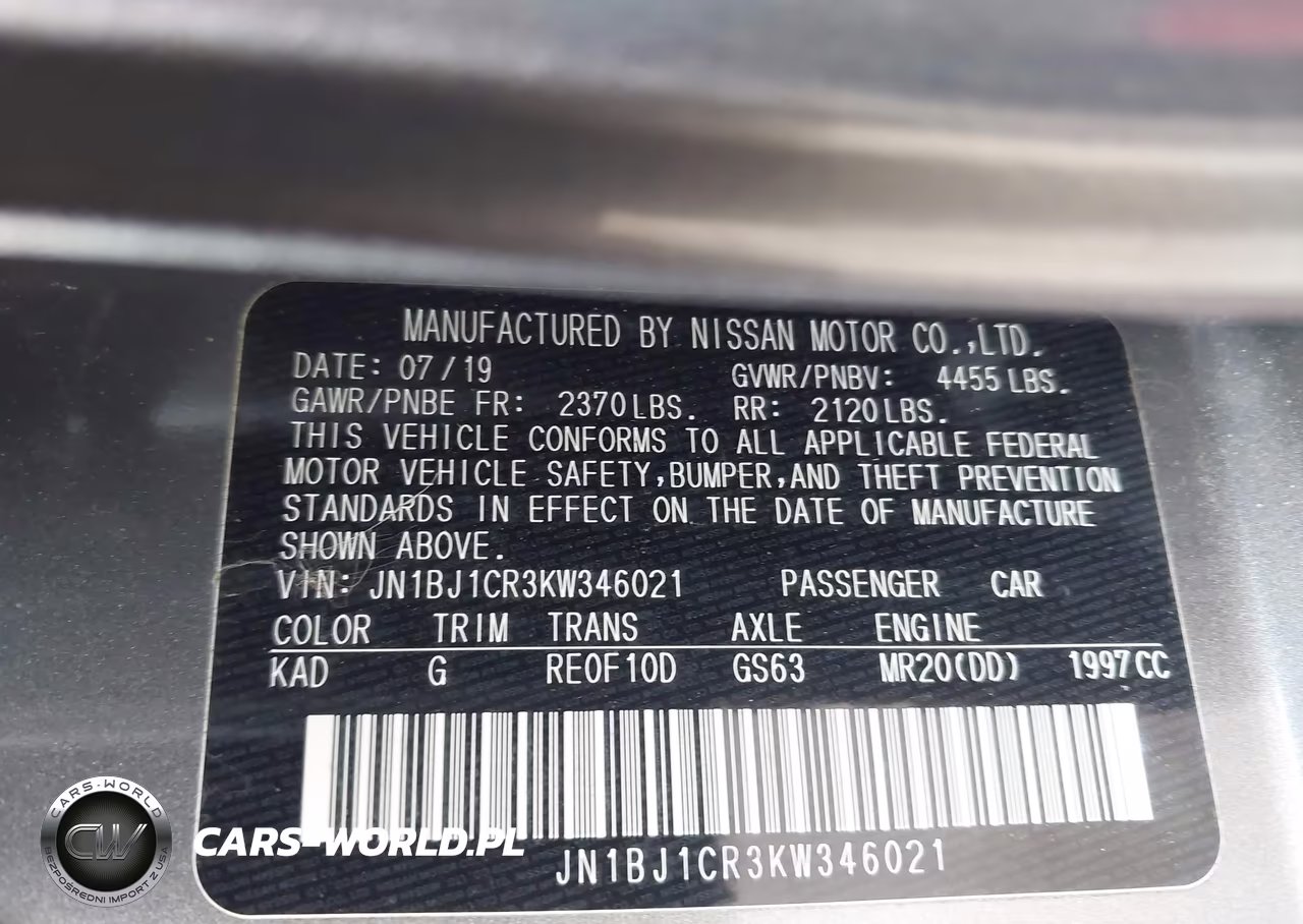 2019 Nissan Rogue Sport Sv VIN:JN1BJ1CR3KW346021 - 9