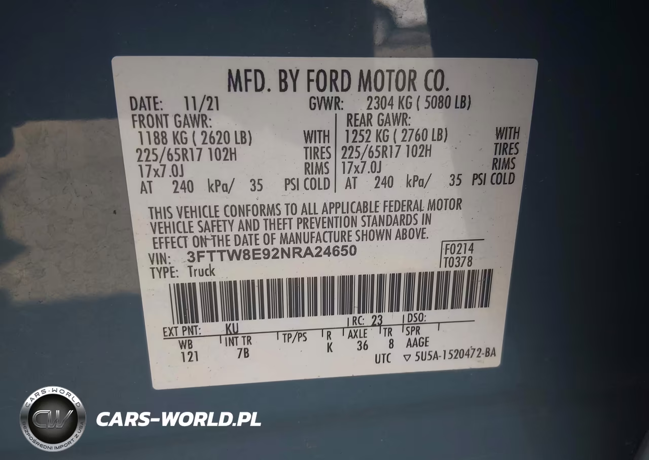 2022 Ford Maverick Xlt VIN:3FTTW8E92NRA24650 - 9