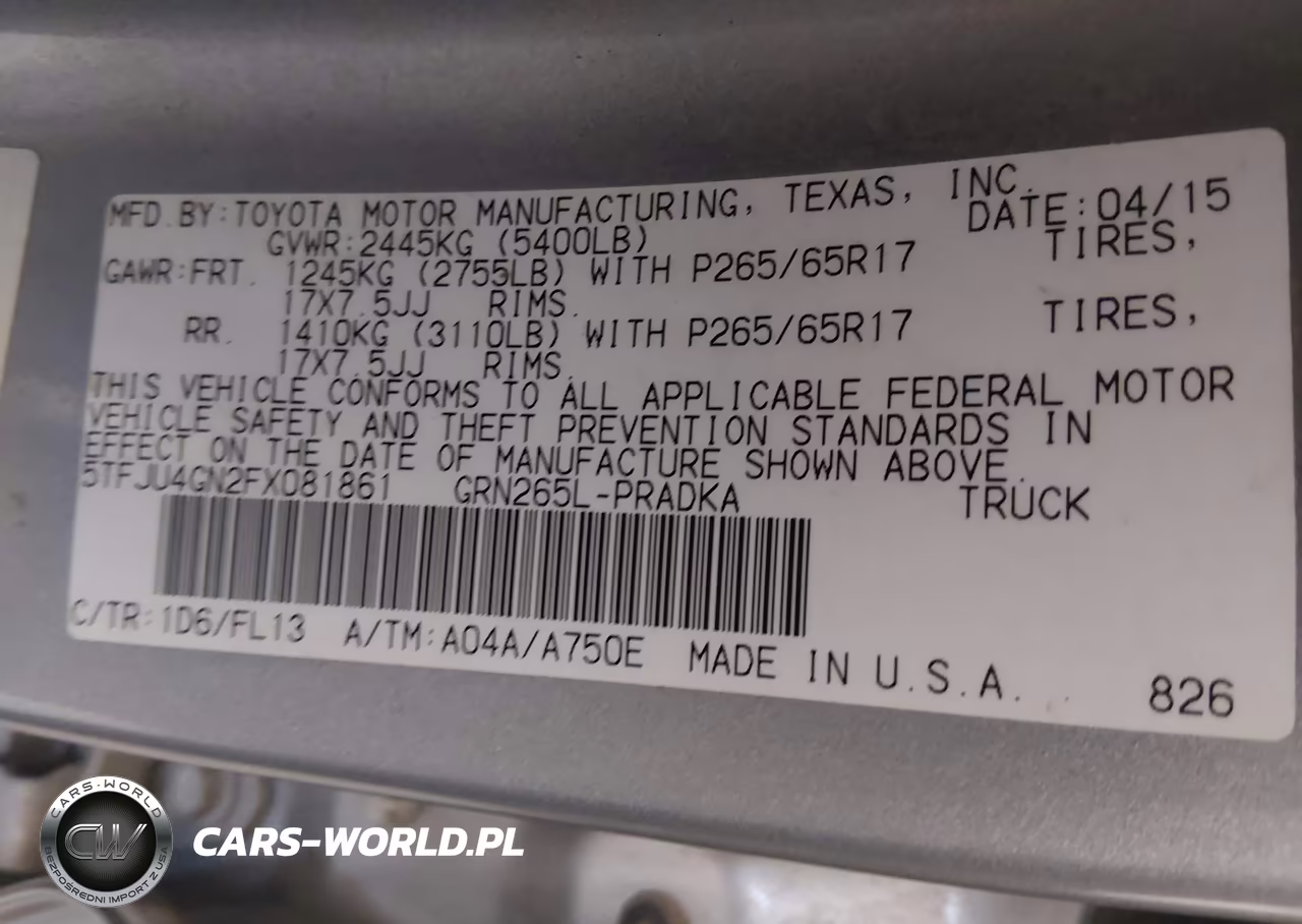2015 Toyota Tacoma Prerunner V6 VIN:5TFJU4GN2FX081861 - 9