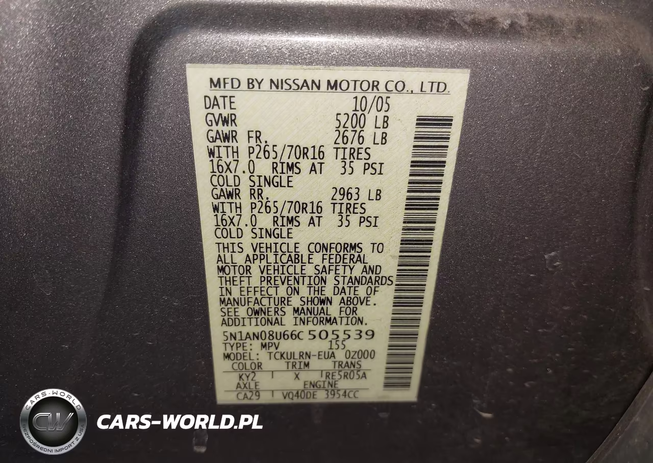 2006 Nissan Xterra S VIN:5N1AN08U66C505539 - 9
