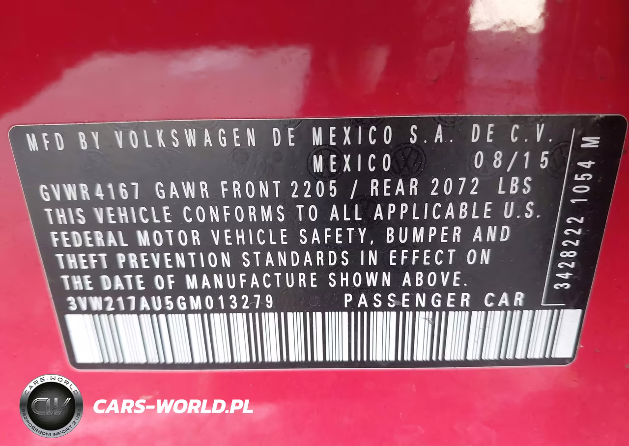 2016 Volkswagen Golf Tsi Se 4-Door VIN:3VW217AU5GM013279 - 9