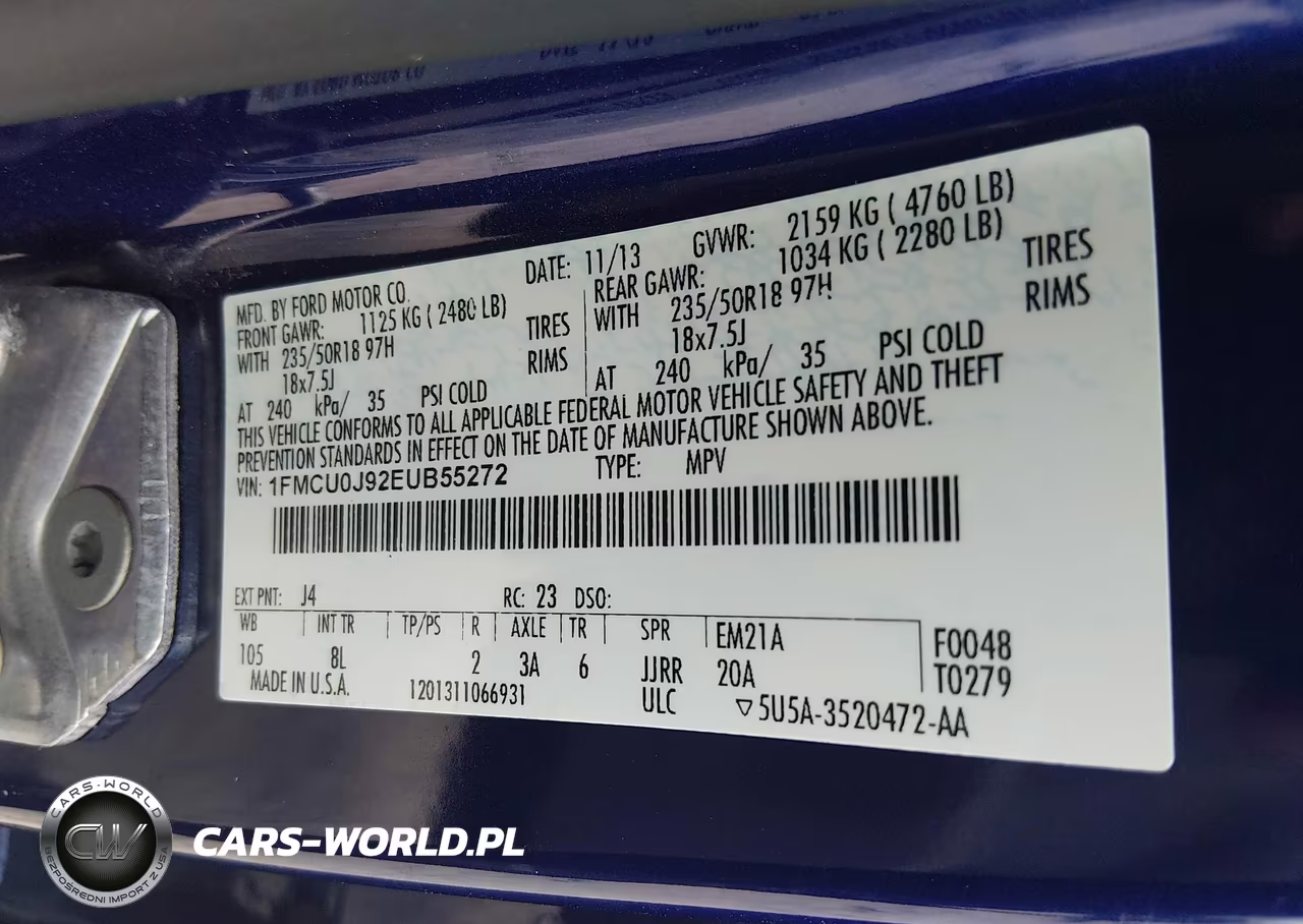 2014 Ford Escape Titanium VIN:1FMCU0J92EUB55272 - 9