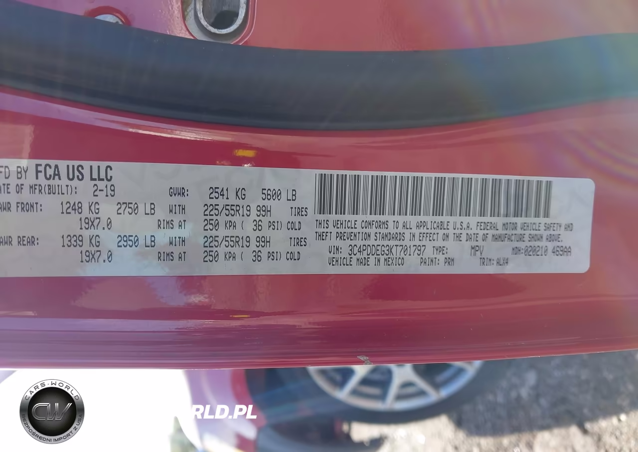 2019 Dodge Journey Gt Awd VIN:3C4PDDEG3KT701797 - 9