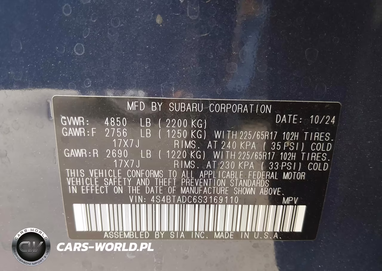 2025 Subaru Outback Premium VIN:4S4BTADC6S3169110 - 9