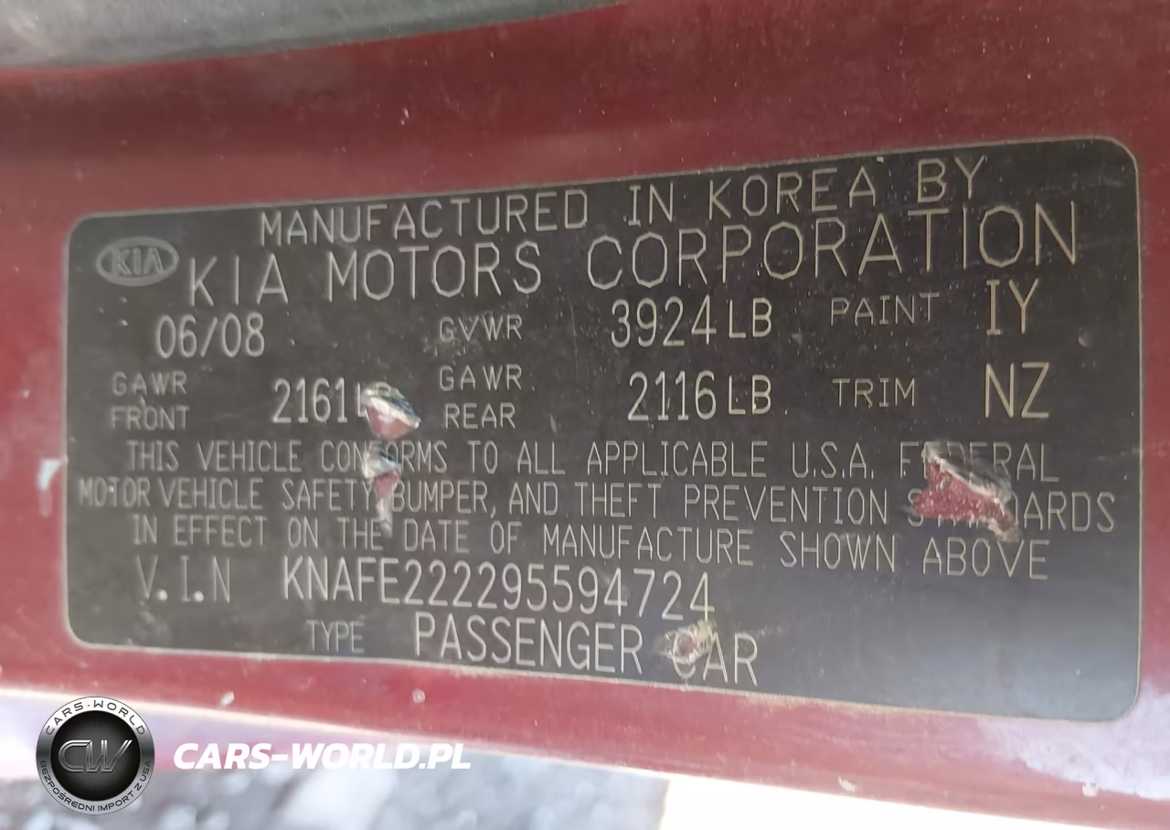 2009 Kia Spectra Ex VIN:KNAFE222295594724 - 9