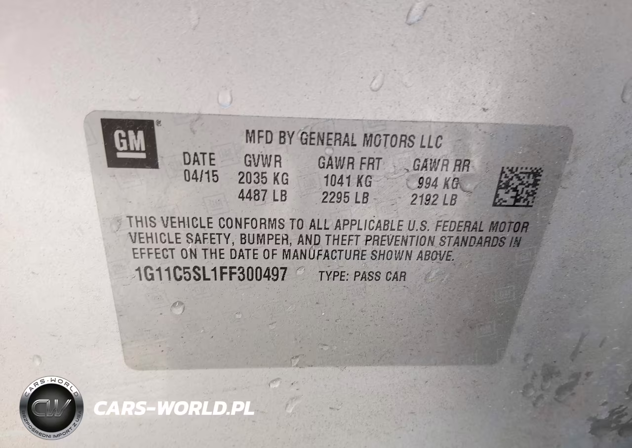 2015 Chevrolet Malibu 1Lt VIN:1G11C5SL1FF300497 - 9