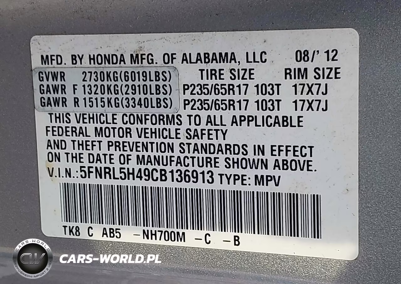 2012 Honda Odyssey Ex VIN:5FNRL5H49CB136913 - 9