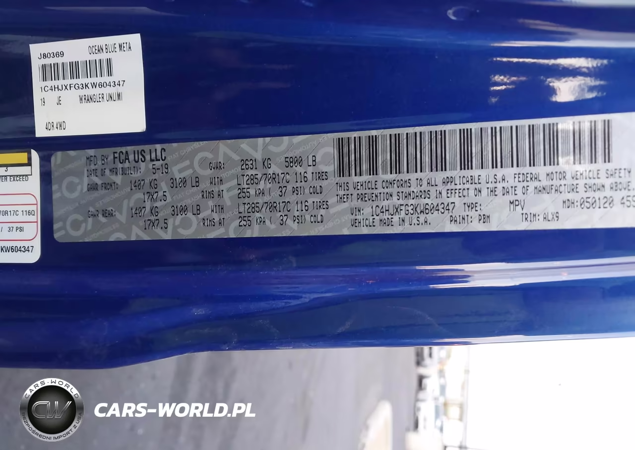 2019 Jeep Wrangler Unlimited Rubicon 4X4 VIN:1C4HJXFG3KW604347 - 9
