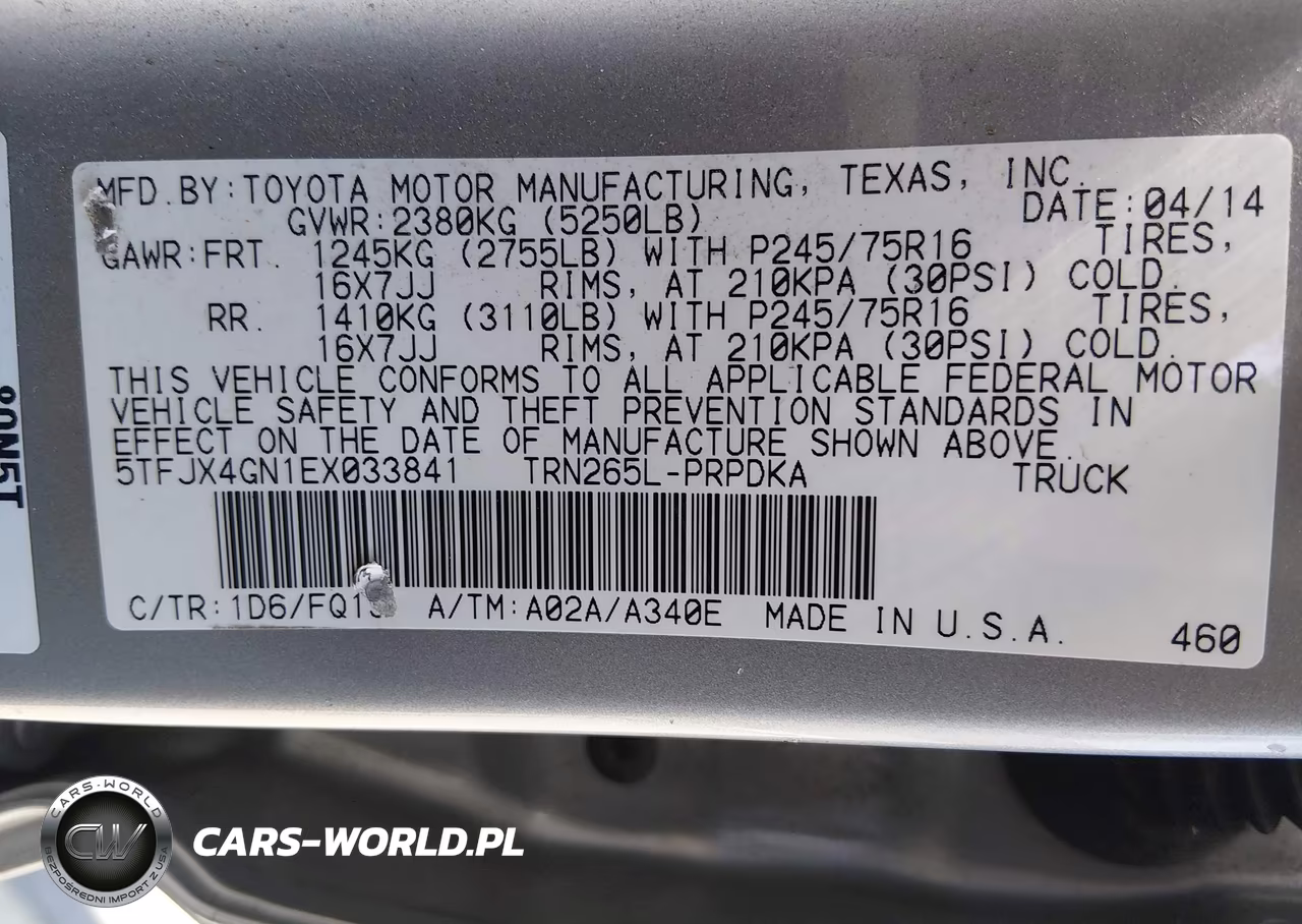 2014 Toyota Tacoma Prerunner VIN:5TFJX4GN1EX033841 - 9