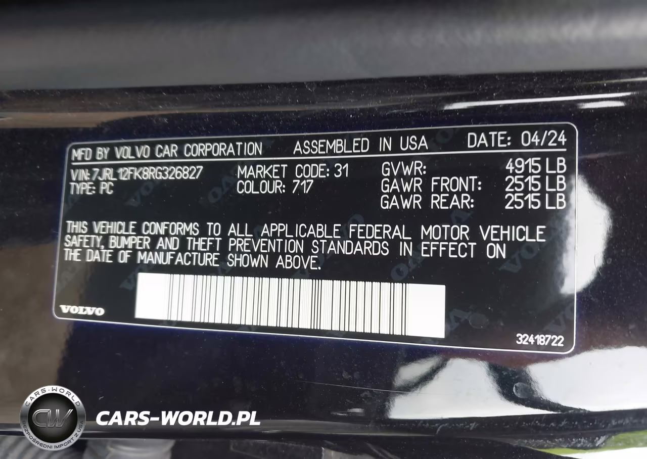 2024 Volvo S60 B5 Core Dark Theme VIN:7JRL12FK8RG326827 - 9