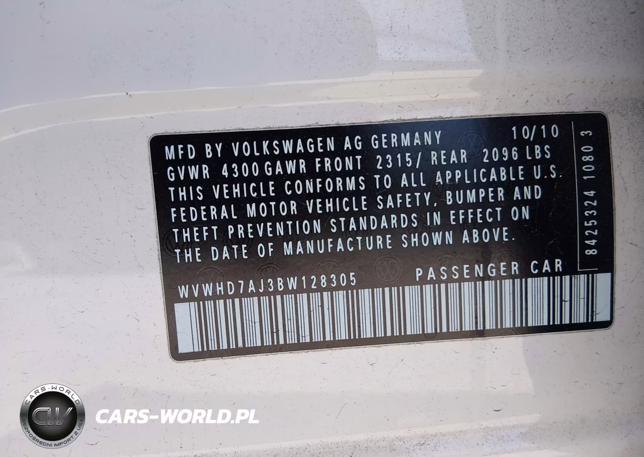 2011 Volkswagen Gti 4-Door VIN:WVWHD7AJ3BW128305 - 9