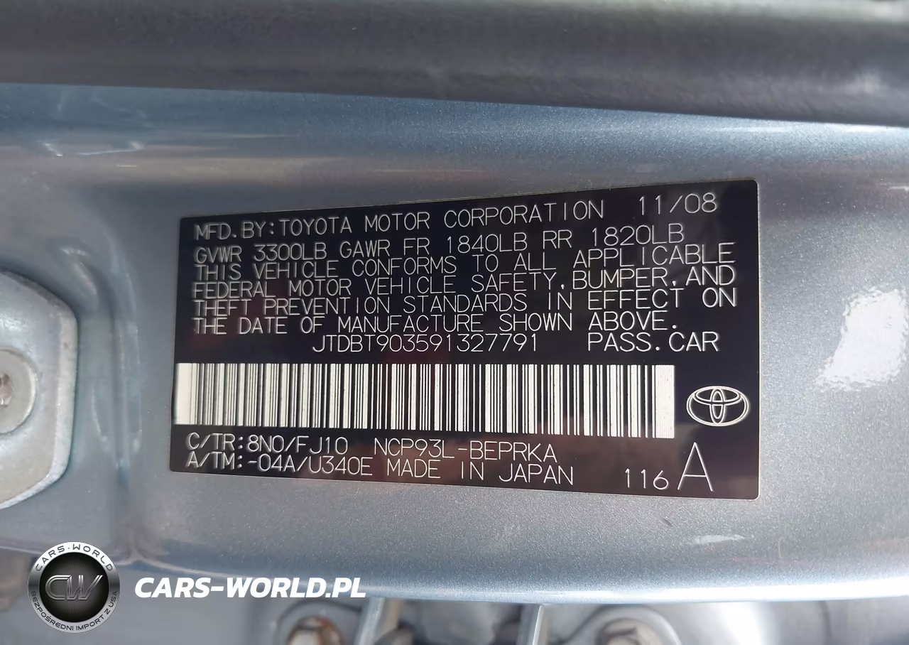2009 Toyota Yaris VIN:JTDBT903591327791 - 9