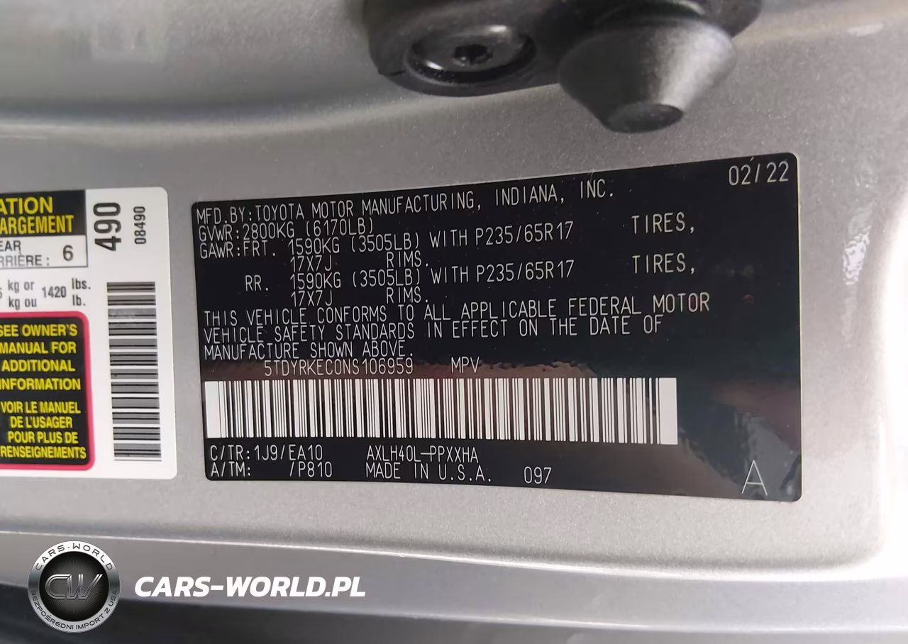 2022 Toyota Sienna Xle VIN:5TDYRKEC0NS106959 - 9