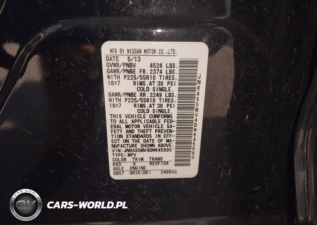 2013 Nissan Rogue Sv W-Sl Pkg VIN:JN8AS5MV4DW645890 - 9