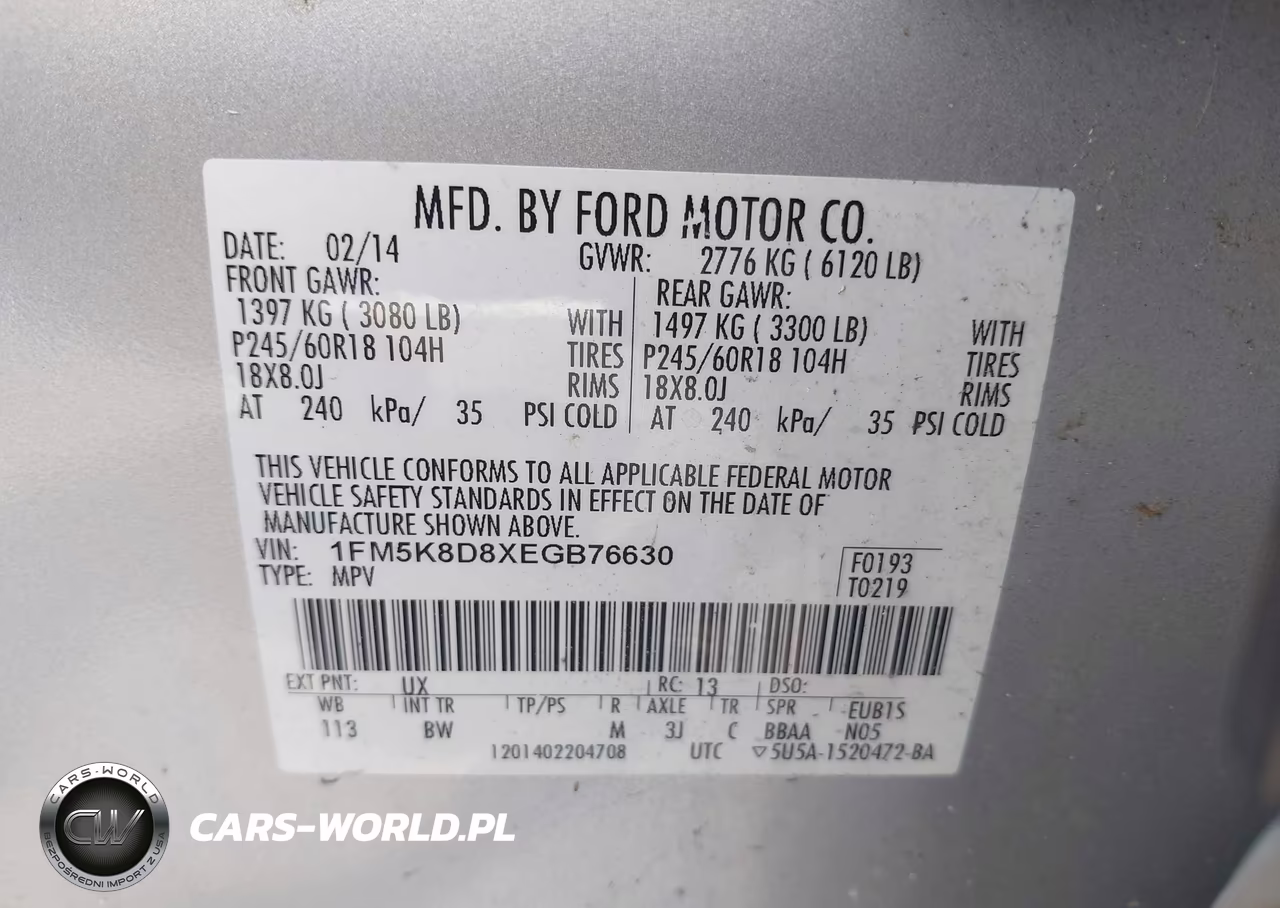 2014 Ford Explorer Xlt VIN:1FM5K8D8XEGB76630 - 9