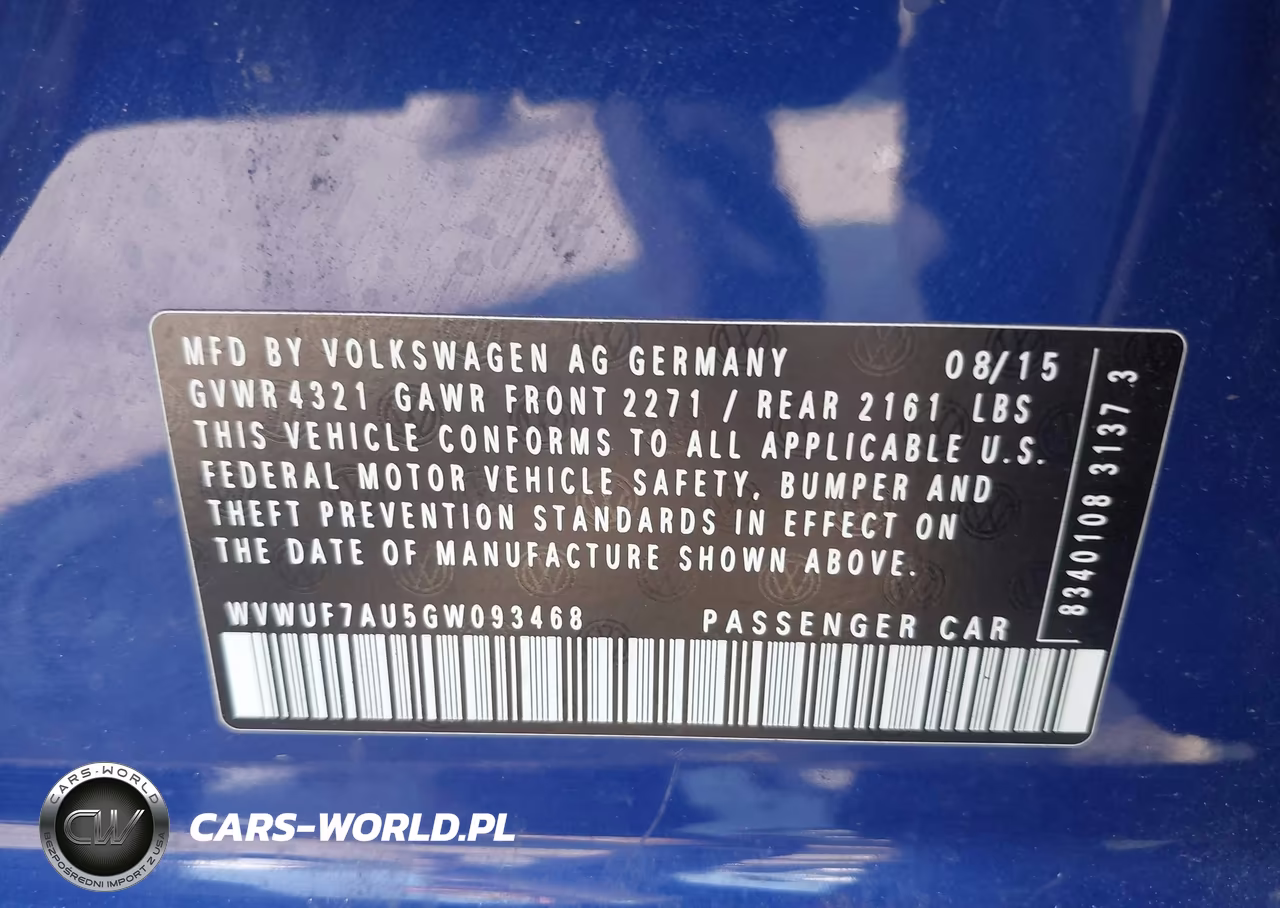 2016 Volkswagen Golf R 4-Door VIN:WVWUF7AU5GW093468 - 9
