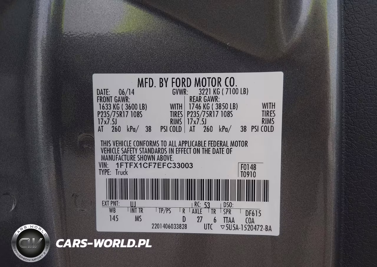 2014 Ford F-150 Xlt VIN:1FTFX1CF7EFC33003 - 9