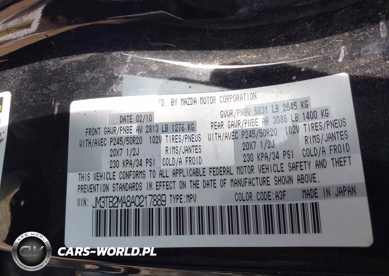 2010 Mazda Cx-9 Grand Touring VIN:JM3TB2MA8A0217889 - 9