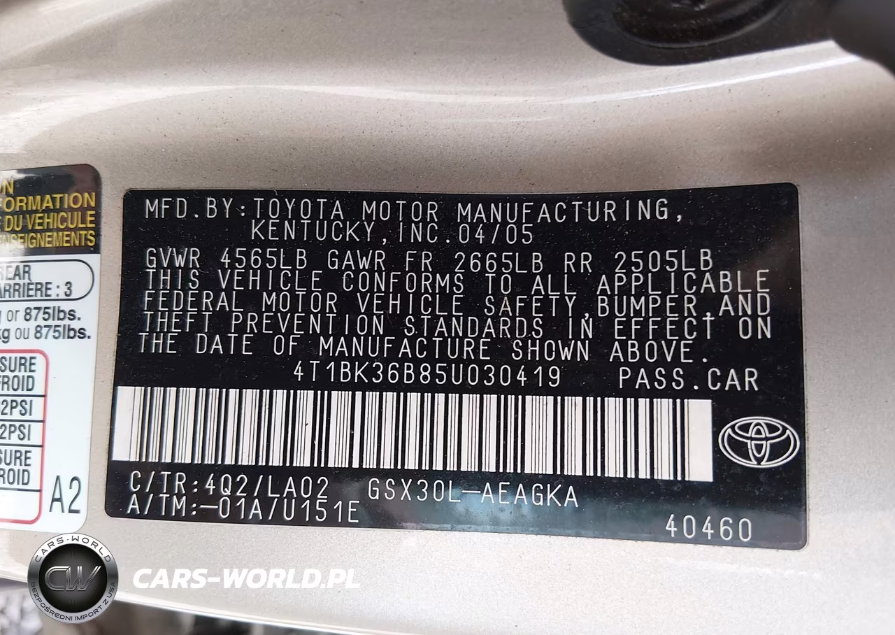 2005 Toyota Avalon Xls VIN:4T1BK36B85U030419 - 9