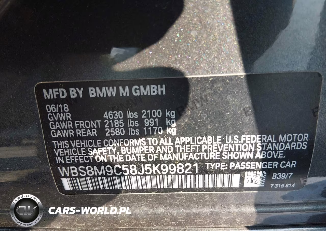 2018 BMW M3 VIN:WBS8M9C58J5K99821 - 9