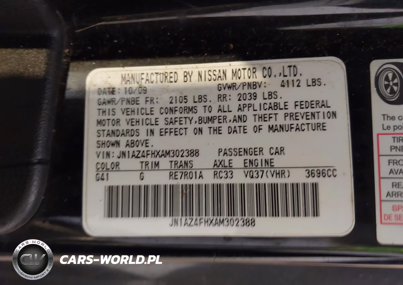 2010 Nissan 370Z VIN:JN1AZ4FHXAM302388 - 9