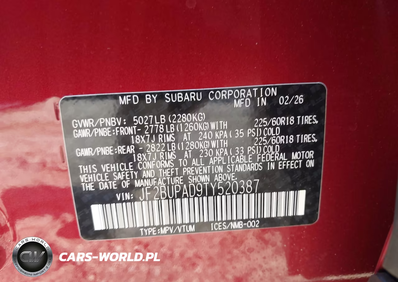2026 Subaru Outback Premium VIN:JF2BUPAD9TY520387 - 9