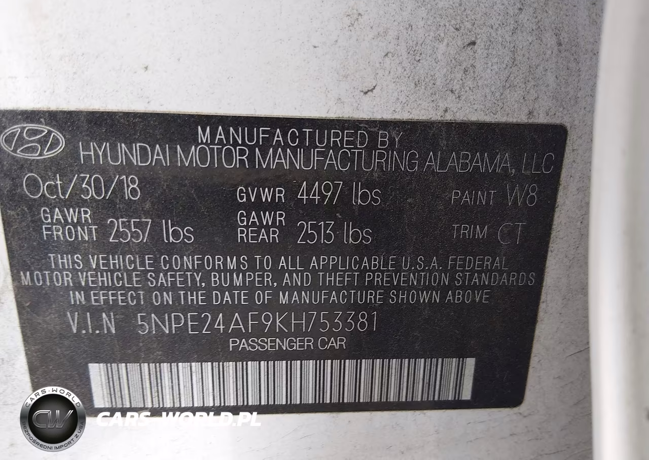 2019 Hyundai Sonata Se VIN:5NPE24AF9KH753381 - 9