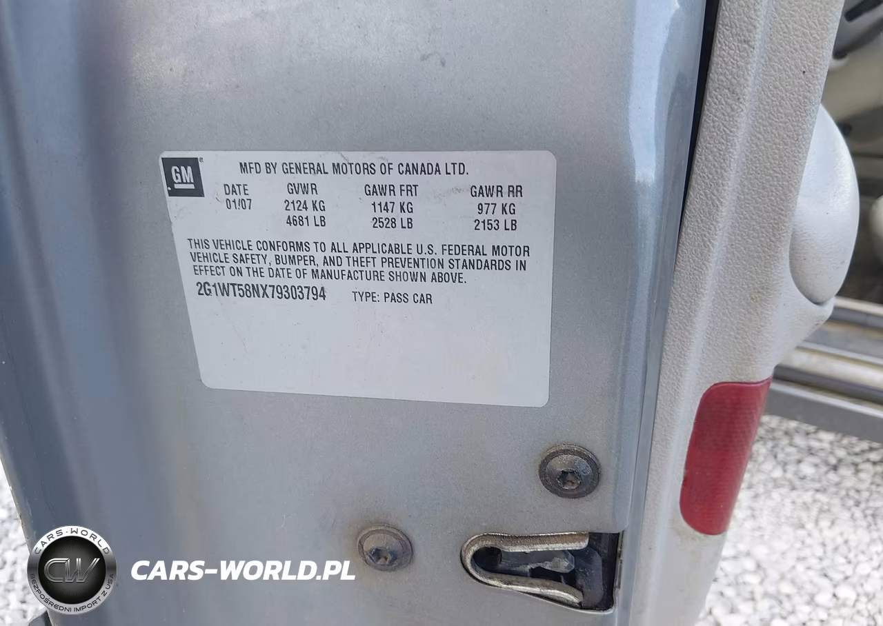 2007 Chevrolet Impala 3.5L Lt VIN:2G1WT58NX79303794 - 9