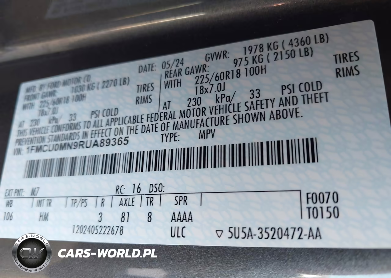 2024 Ford Escape St-Line VIN:1FMCU0MN9RUA89365 - 9