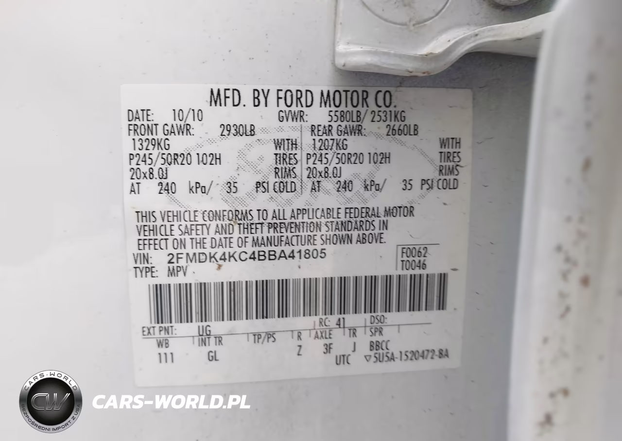 2011 Ford Edge Limited VIN:2FMDK4KC4BBA41805 - 9