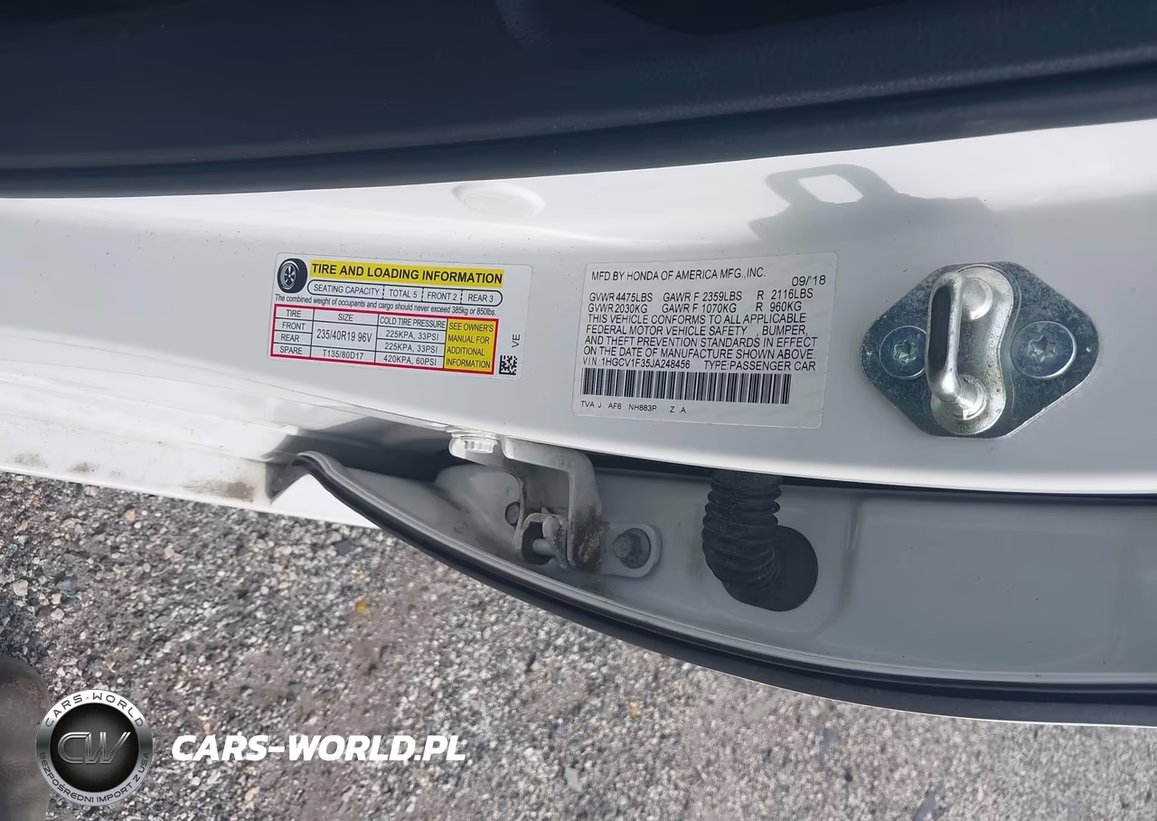 2018 Honda Accord Sport VIN:1HGCV1F35JA248456 - 9
