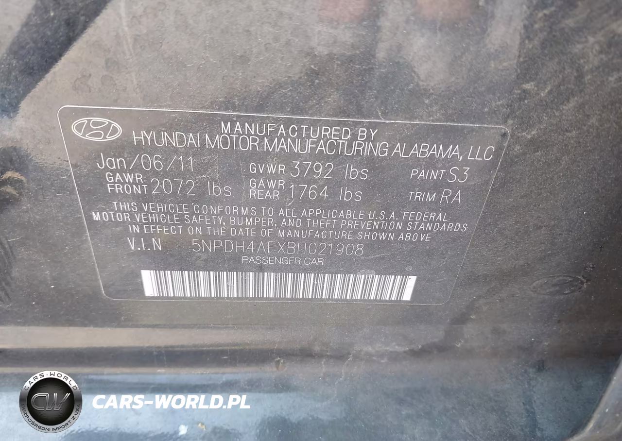 2011 Hyundai Elantra Limited VIN:5NPDH4AEXBH021908 - 9