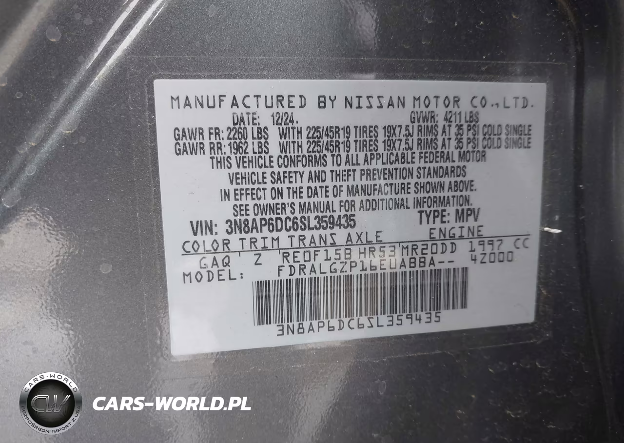 2025 Nissan Kicks Sr Fwd VIN:3N8AP6DC6SL359435 - 9