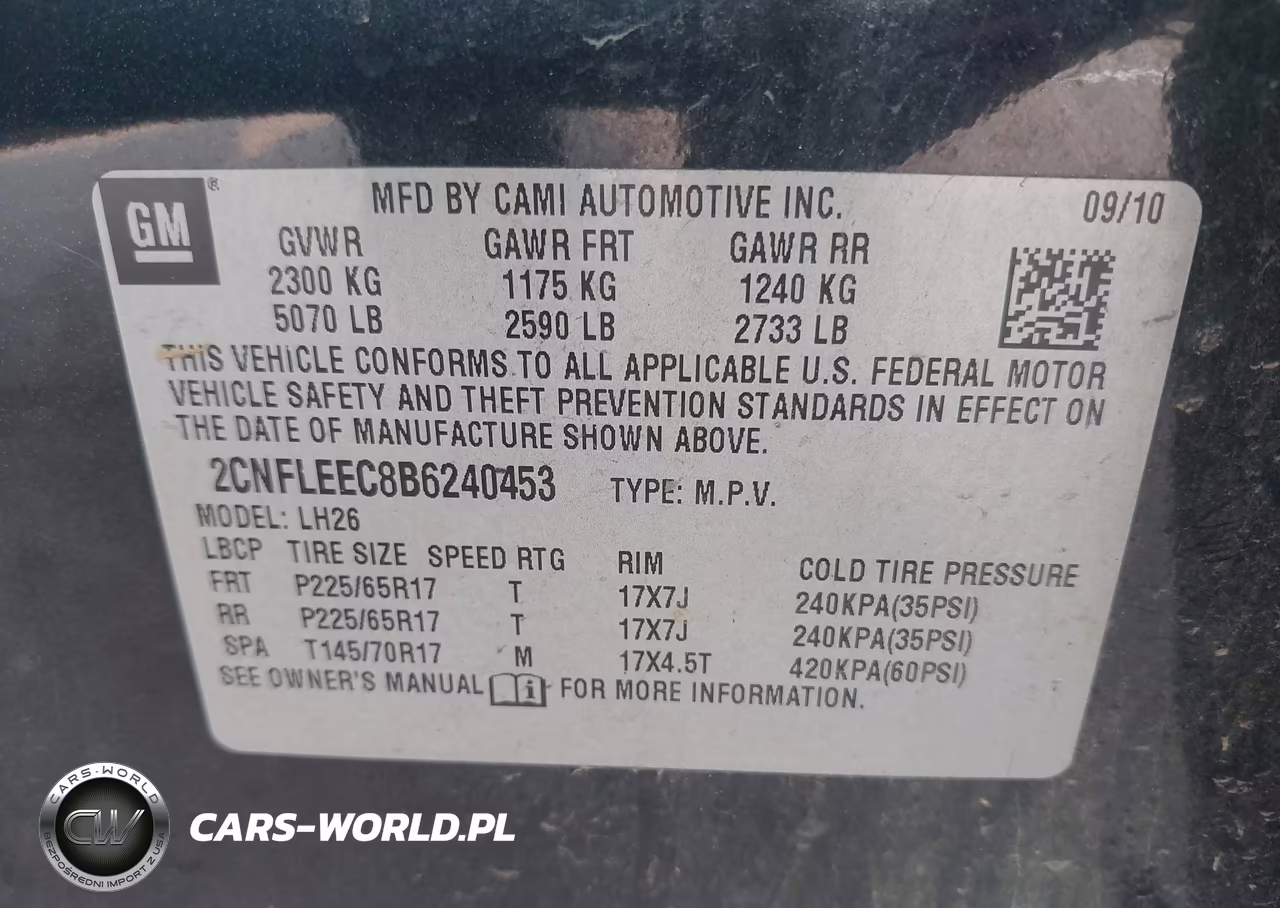 2011 Chevrolet Equinox Lt W-1Lt VIN:2CNFLEEC8B6240453 - 9