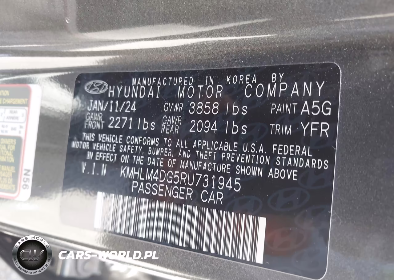 2024 Hyundai Elantra Sel VIN:KMHLM4DG5RU731945 - 9