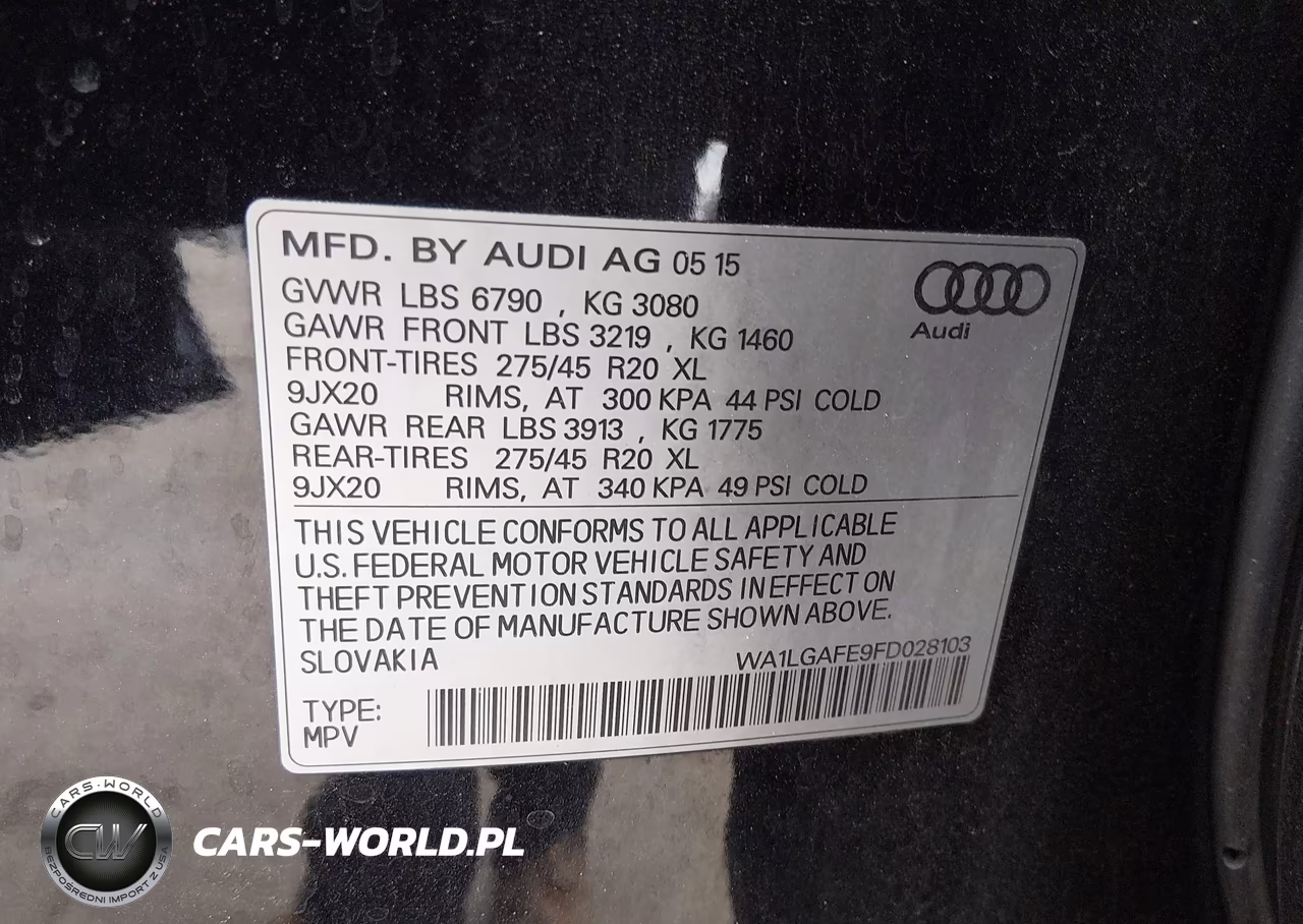 2015 Audi Q7 3.0T Premium VIN:WA1LGAFE9FD028103 - 9