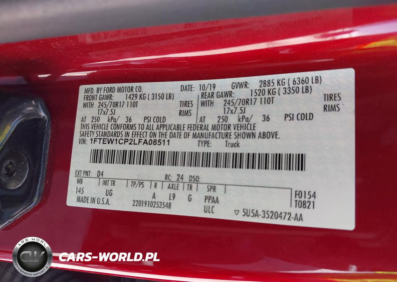 2020 Ford F-150 Xlt VIN:1FTEW1CP2LFA08511 - 9
