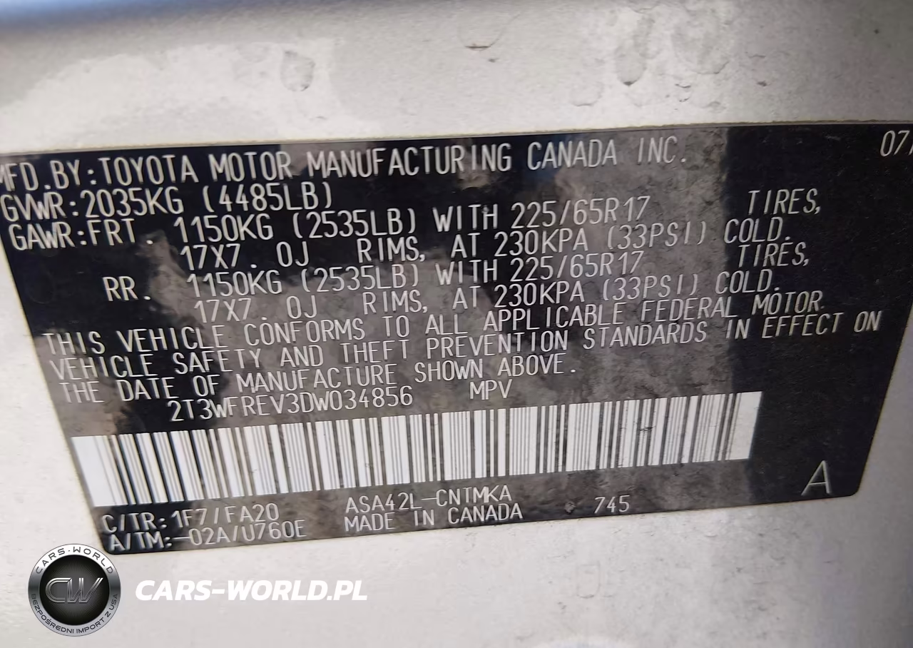 2013 Toyota Rav4 Xle VIN:2T3WFREV3DW034856 - 9