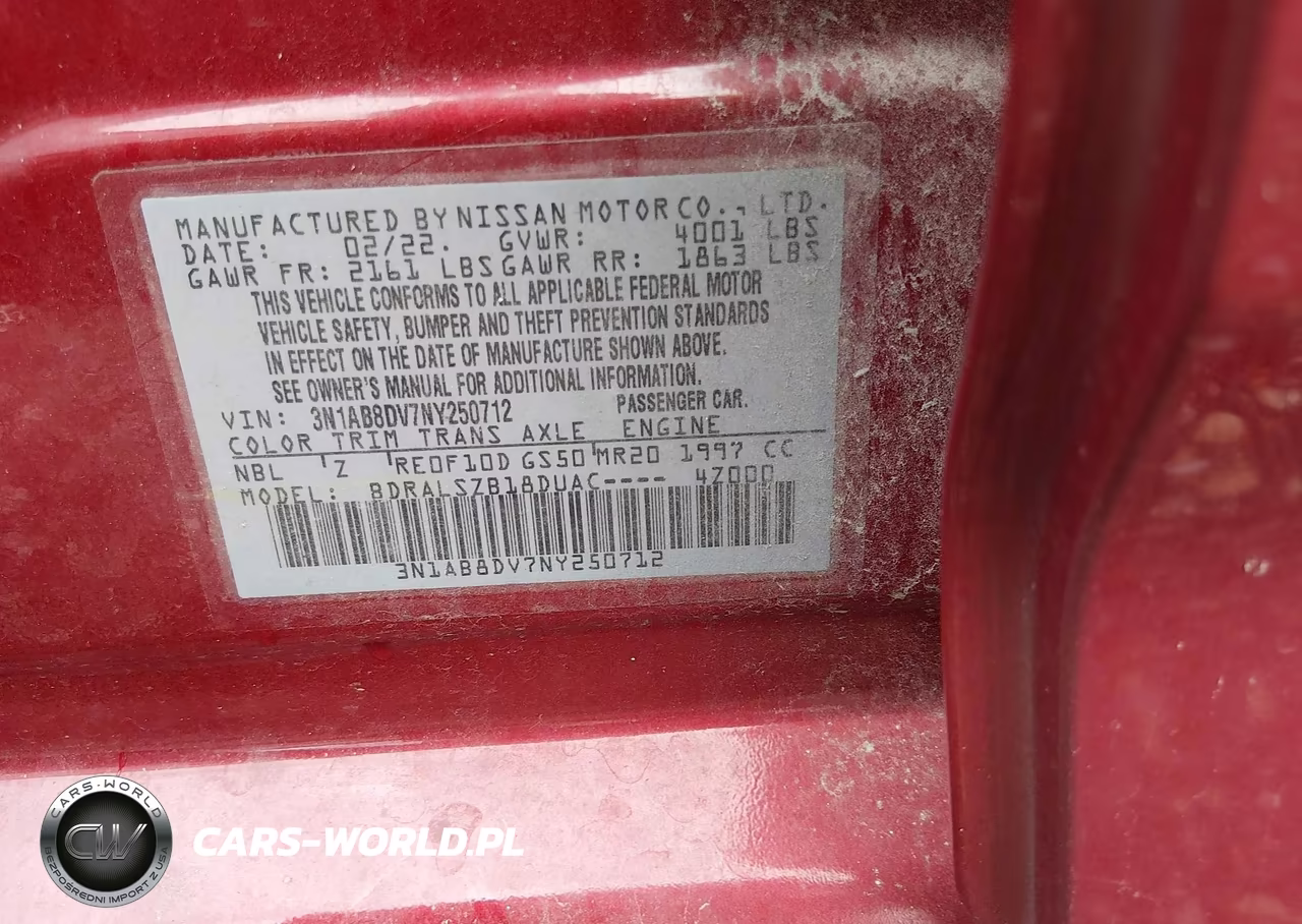 2022 Nissan Sentra Sr Xtronic Cvt VIN:3N1AB8DV7NY250712 - 9